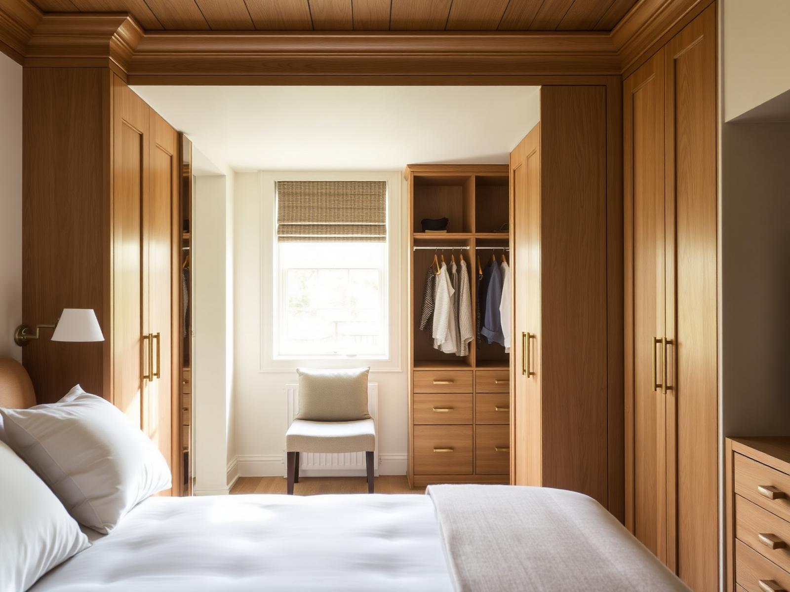 Bespoke fitted oak wardrobe